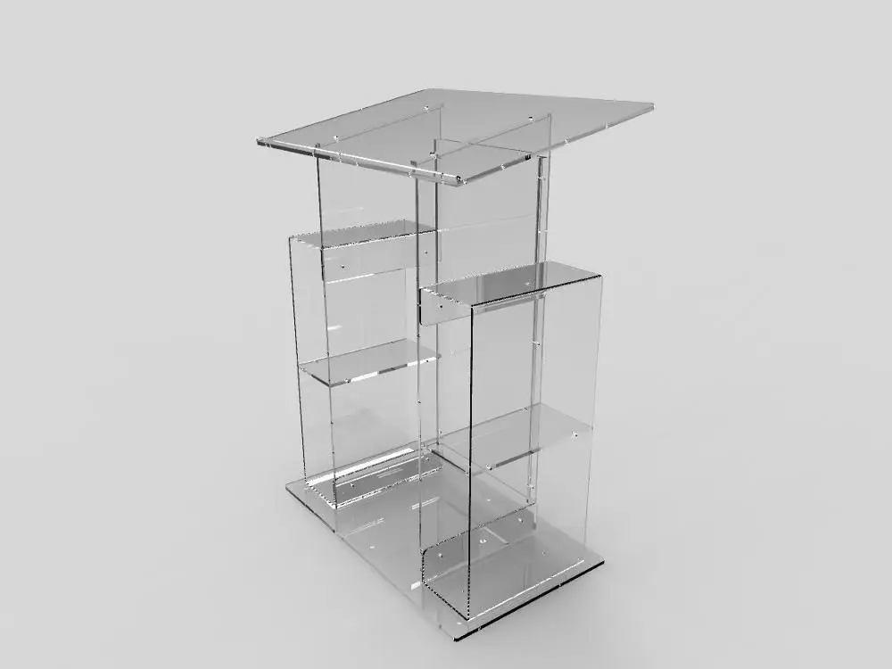 Fixture Displays Deluxe Plexiglass Acrylic Clear Podium Pulpit Lectern