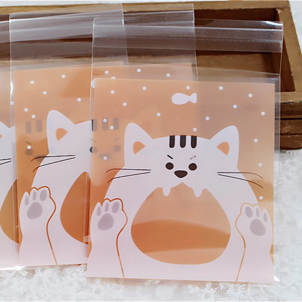 100 шт. самоклеящиеся пластиковые пакеты для печенья 7 х7 см|baking bag|baking packagingbaking packing |