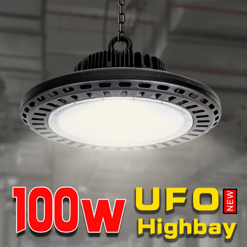 Гараж освещение 100 Вт светодио дный Led НЛО high bay Мощные огни taller строительство лампы промышленных свет для работы 110 V 220 V Алюминий