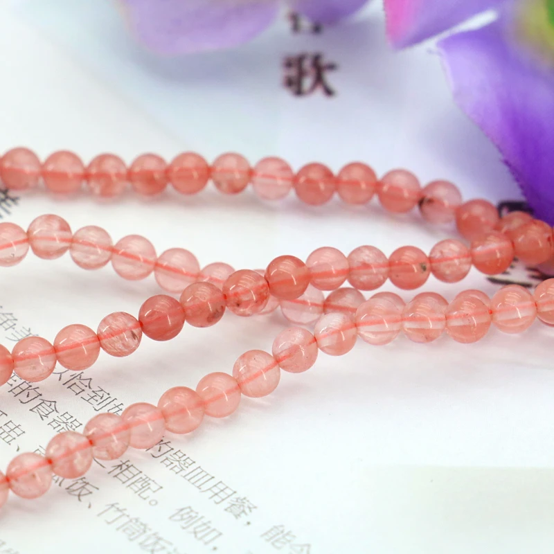 

Round Pink Watermelon Tourmaline 4mm Loose Beads Stone 15" 2pc/lot DIY Women Jewelry Making Wholesale Retail