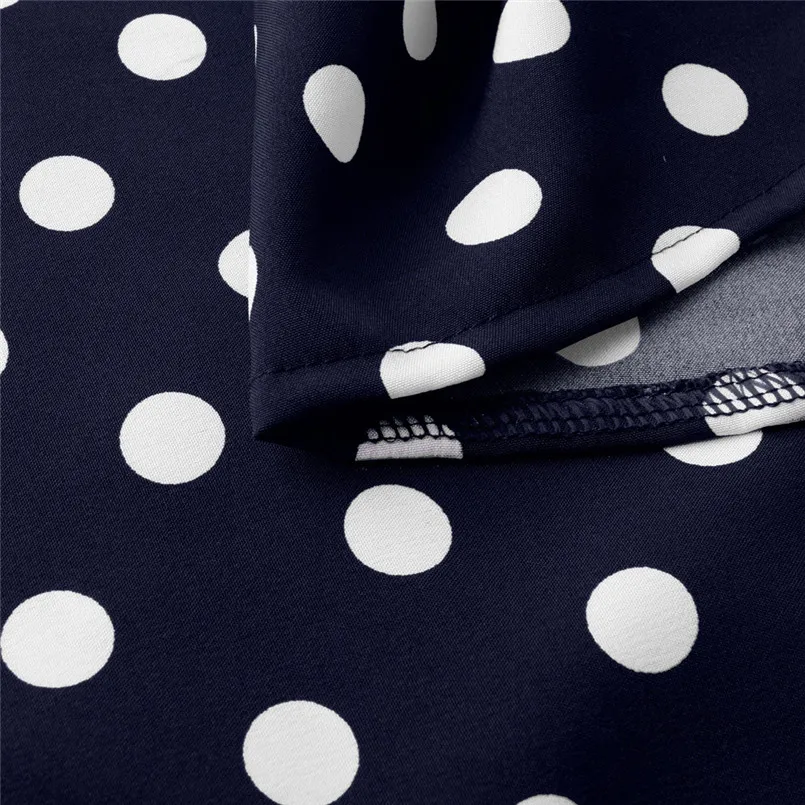  New Women Summer Vintage O-Neck Short Sleeve Beach Polka Dot Bandage Long Maxi Dress Sexy Elegant Lady Holiday New Dress #4R08 (37)