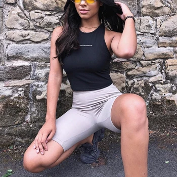 2020 Summer vintage high waist shorts women sexy biker shorts short feminino cotton neon green black shorts sweatpants 6