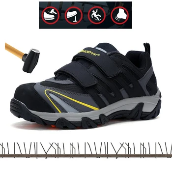 

MODFY Brand Work & Safety Boots Steel Toe Cap Protection Footwear Anti-puncture For Construction Workers Outdoor Shoes Non-slip