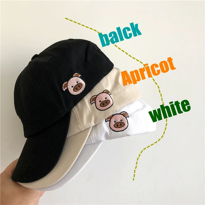 

Fashion Tactical Baseball Caps Hip Pop Mens Baseball Caps Japanese Cap Peaked Cap Pig Embroidery Black Hat Cotton Women Hats