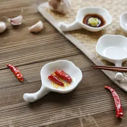 1 шт. японский ресторан бытовой творческий чистый белый керамический цветок сливы соус блюдо