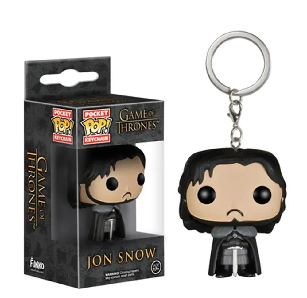 FUNKO POP New style Game of Thrones & JON SNOW,DAENERYS TARGARYEN,DROGON Keychain Action Figure Toys for children birthday gift