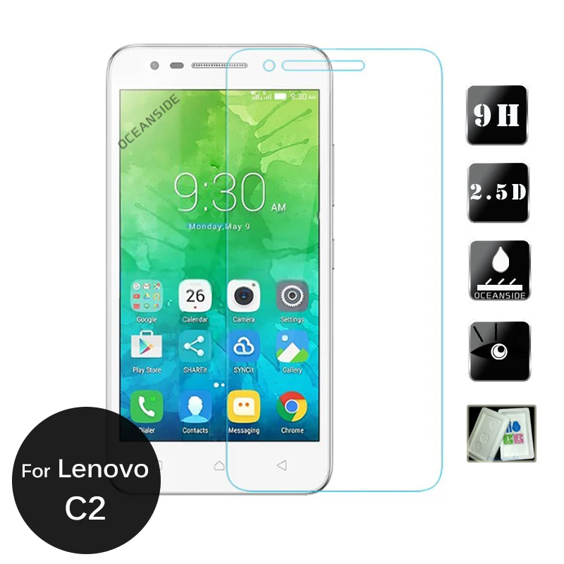 

2PCS For Lenovo Vibe C2 Tempered glass Screen Protector 9h 2.5 Safety Protective Film on VibeC2 K10a40 C 2 K10 a40