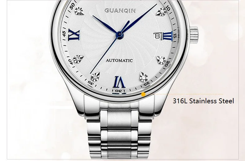 GUANQIN Luxury Lovers Watch Top Brand Women Men Watches Waterproof Sapphire Crystal 316L Stainless Steel Couple Watches 2 Pieces (7)