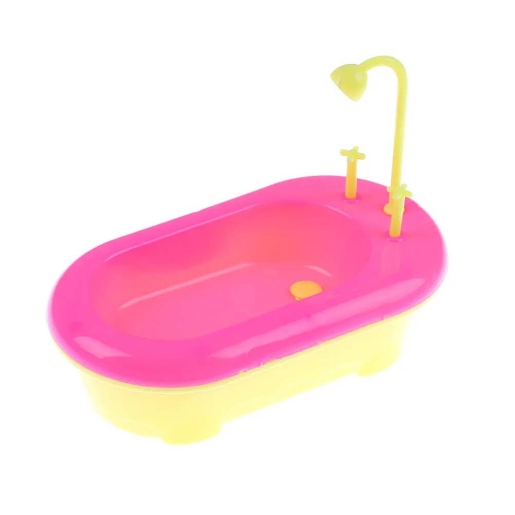 Mini Plastic Dolls Bathtub Bathroom Accessory Furniture