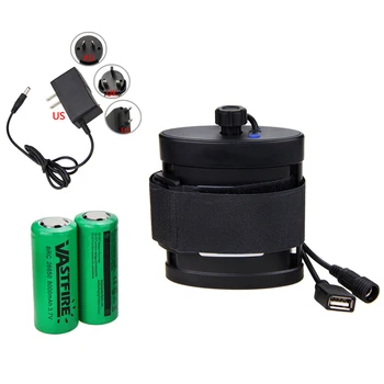 

Bike Light Power Source 2 pcs 26650 Rechargeable Battery with 2 Outport Port Battery Case Box for Bicycle Lamp Headlight