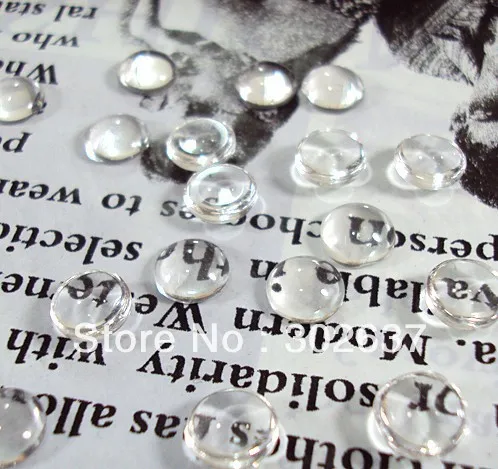 

50PCS Round Clear Transparent Domed Magnifying Glass Cabochon Cover 8mm #22643