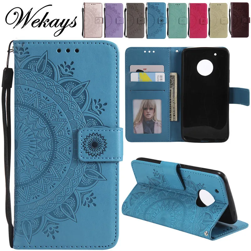 Wekays Cover For Motorola Moto G5 Plus 3D Totems Flower Leather Flip ...