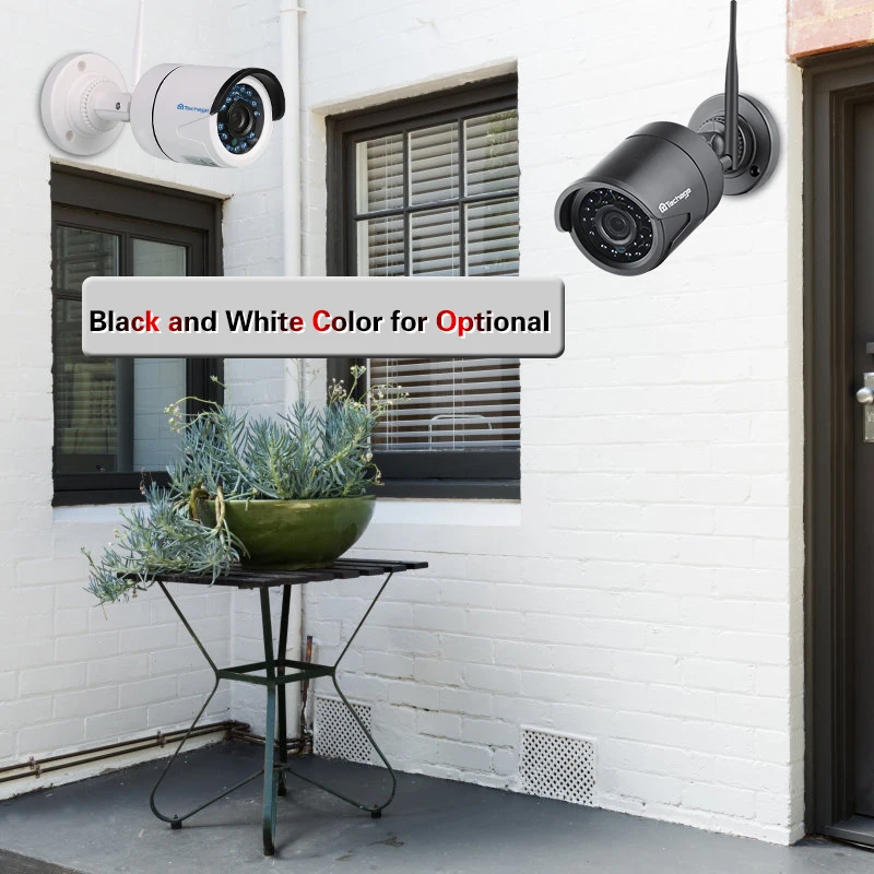 Techage 4CH 1080P 2MP Wireless NVR Kit CCTV System Outdoor IR Cut Audio Wifi IP Camera Security Vid