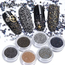 6 шт./лот, микро Икра, бисер, блестящие стразы, украшения для ногтей, блестки для ногтей, стекло, хрустальные бусины эльфа, маникюр, WY1171