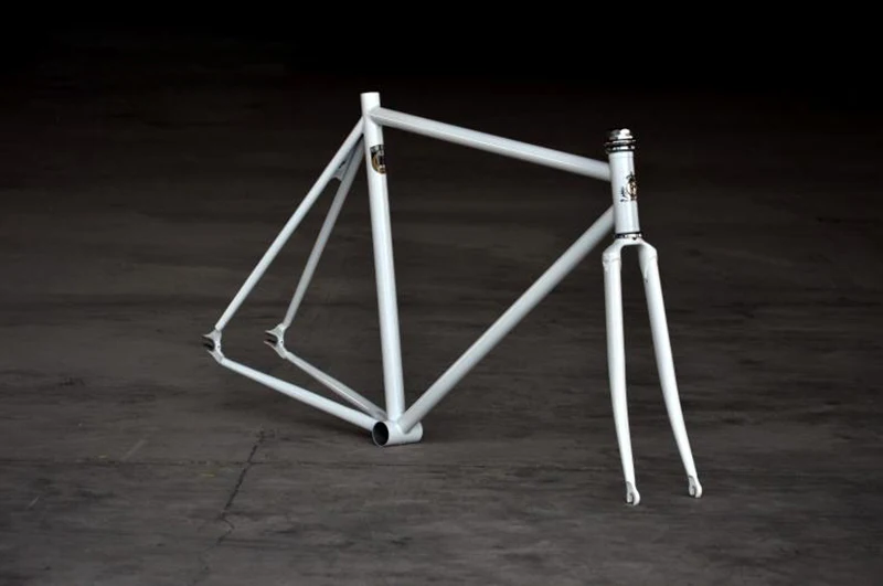 Хромированная молибденовая стальная рама 700C 50 см 52 см 54 см, рама fixie bicyle, рама для шоссейного велосипеда, рама для велосипеда с фиксированной передачей - Цвет: Белый