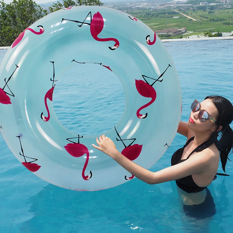 INS/Лидер продаж Фламинго печати бассейн трубки 105 см гигантский Для женщин бассейн надувной поплавок открытый летние водонепроницаемые