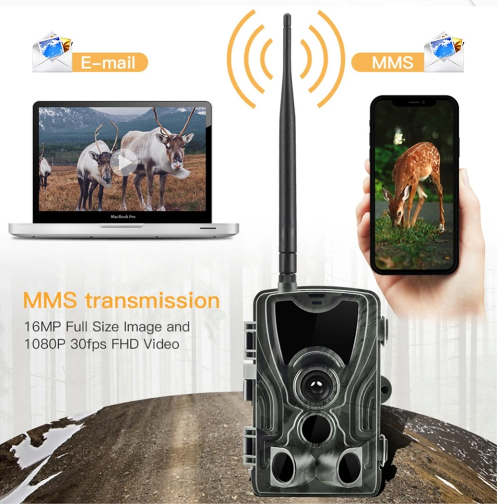 HC-801LTE 4G камера для охоты с ночным видением 16MP HD 1080P камера для наблюдения за дикой природой с датчиками PIR Водонепроницаемая IP65