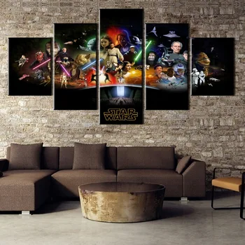 

HD Printed 5 Pieces Print Picture Poster Star Wars Painting Canvas Wall Art Picture Home Decoration Living Room Canvas Painting