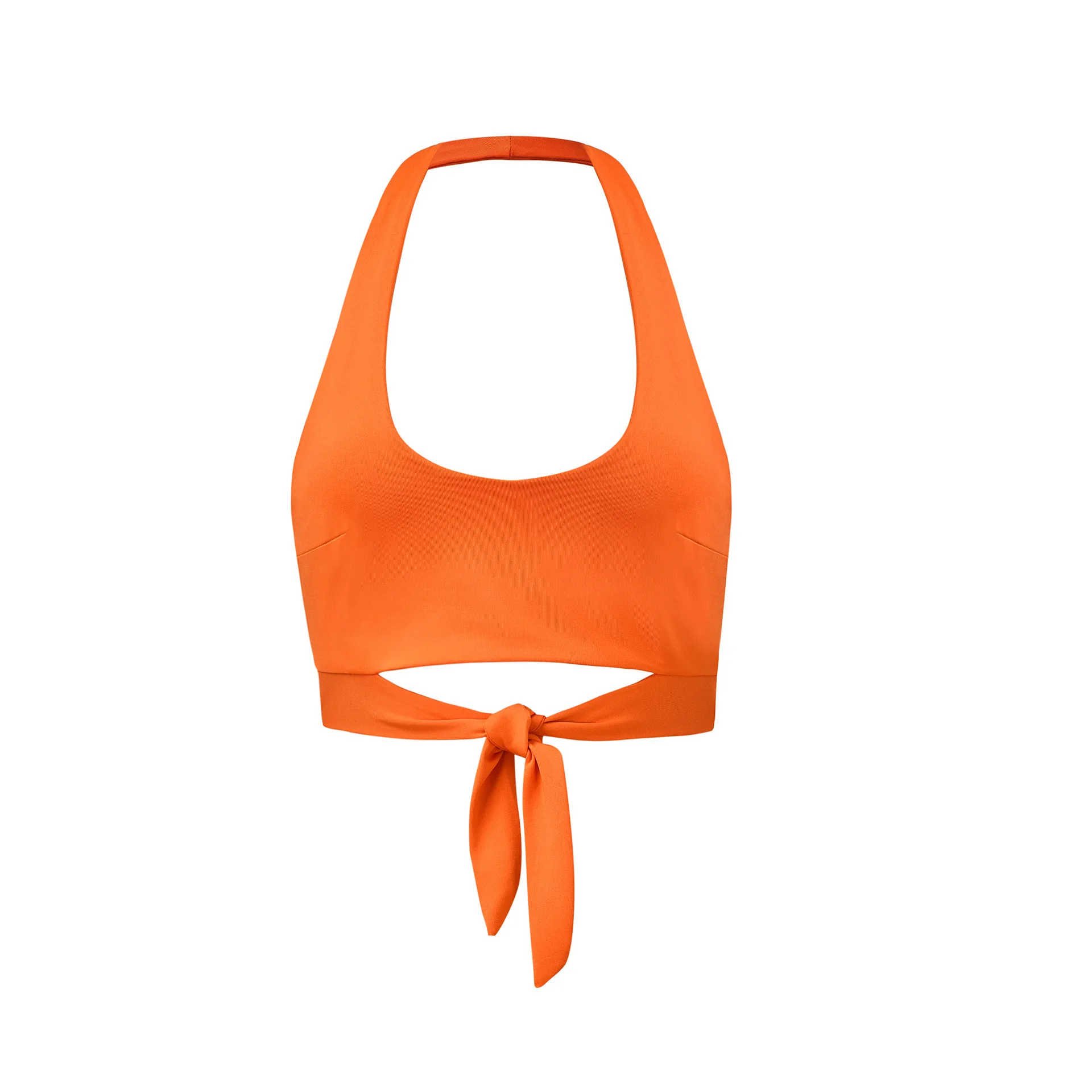 Холтер шеи женский летний укороченный топ с открытыми плечами цвет Harajuku спинки пляжные Топы Топ Cortos Verano Mujer Ey - Цвет: orange