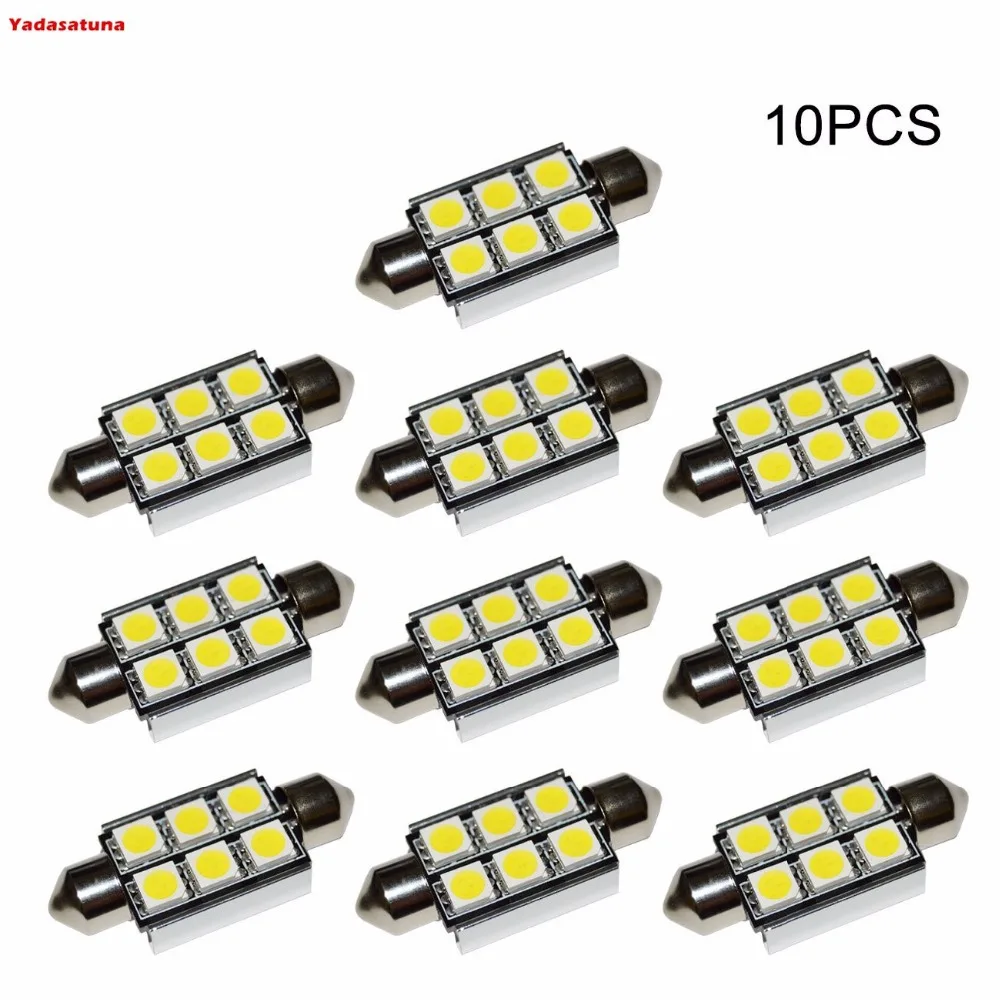 Color Blanco 12 V Wide.ling 10 Bombillas LED de 36 mm para Interior de Coche SMD 5050 Festoon