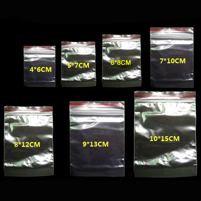 100 pcs/pack petits sacs en plastique à fermeture éclair sac Transparent refermable sac à chaussures sac de stockage sous vide sac de stockage des aliments sacs transparents en Poly 2