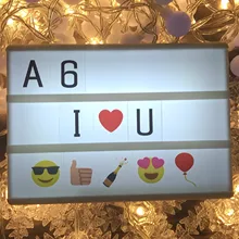 DIY LED Lightbox LED Night Light Box Modern Table Desk Cinematic Lamp A3/A4/A5/A6 Size Letters Number Battery USB Decor IY303206