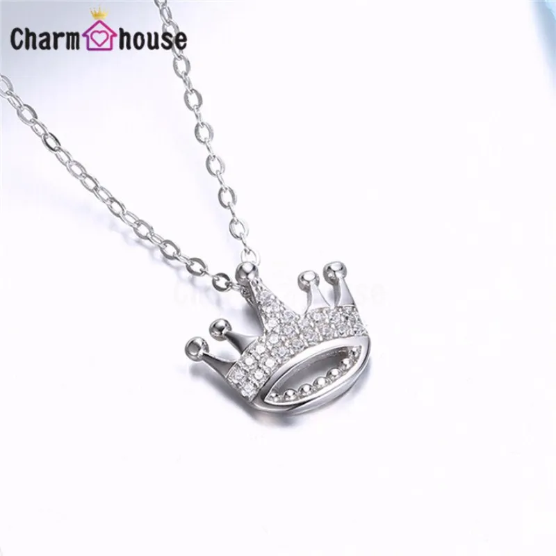 New Design My Queen Crown Pendants & Necklaces for Women Real Pure 925