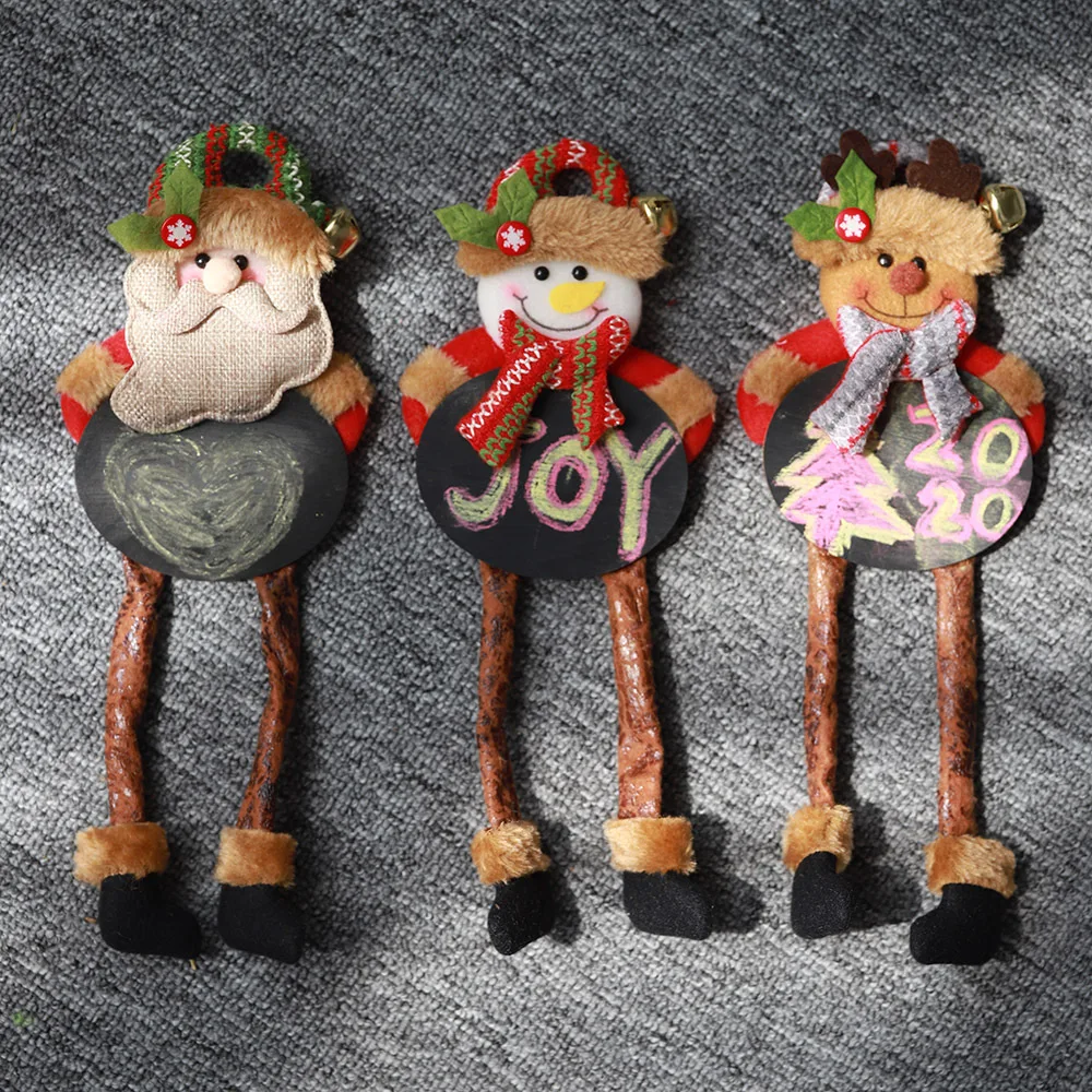 

Christmas DIY Decoration Crafts Wooden Blackboard Dolls Pendant Ornaments Xmas Decorations for Home New Year Navidad Noel Decor
