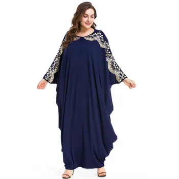 

Plus Size 2020 Women Autumn Print Casual Elegant Loose Dress Fashion Sexy Maxi Dress