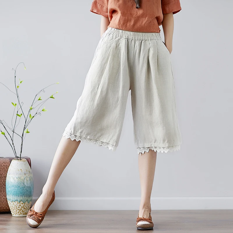 capris for women pants summer 2018 plus size cotton linen ladies ...