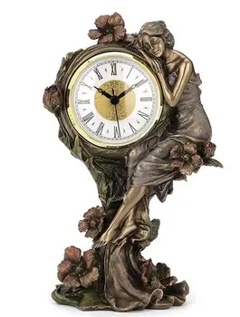 

head Arts Crafts deer head The art series cold casting copper process European beauty and the poppy flower quartz clock home ac