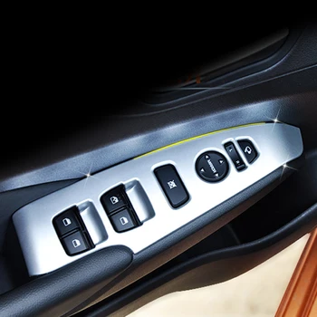 

ABS Matt Interior Window Switch Button Frame Cover Trim 4 PCS Left Hand Drive For Hyundai VERNA Solaris Accent 2018