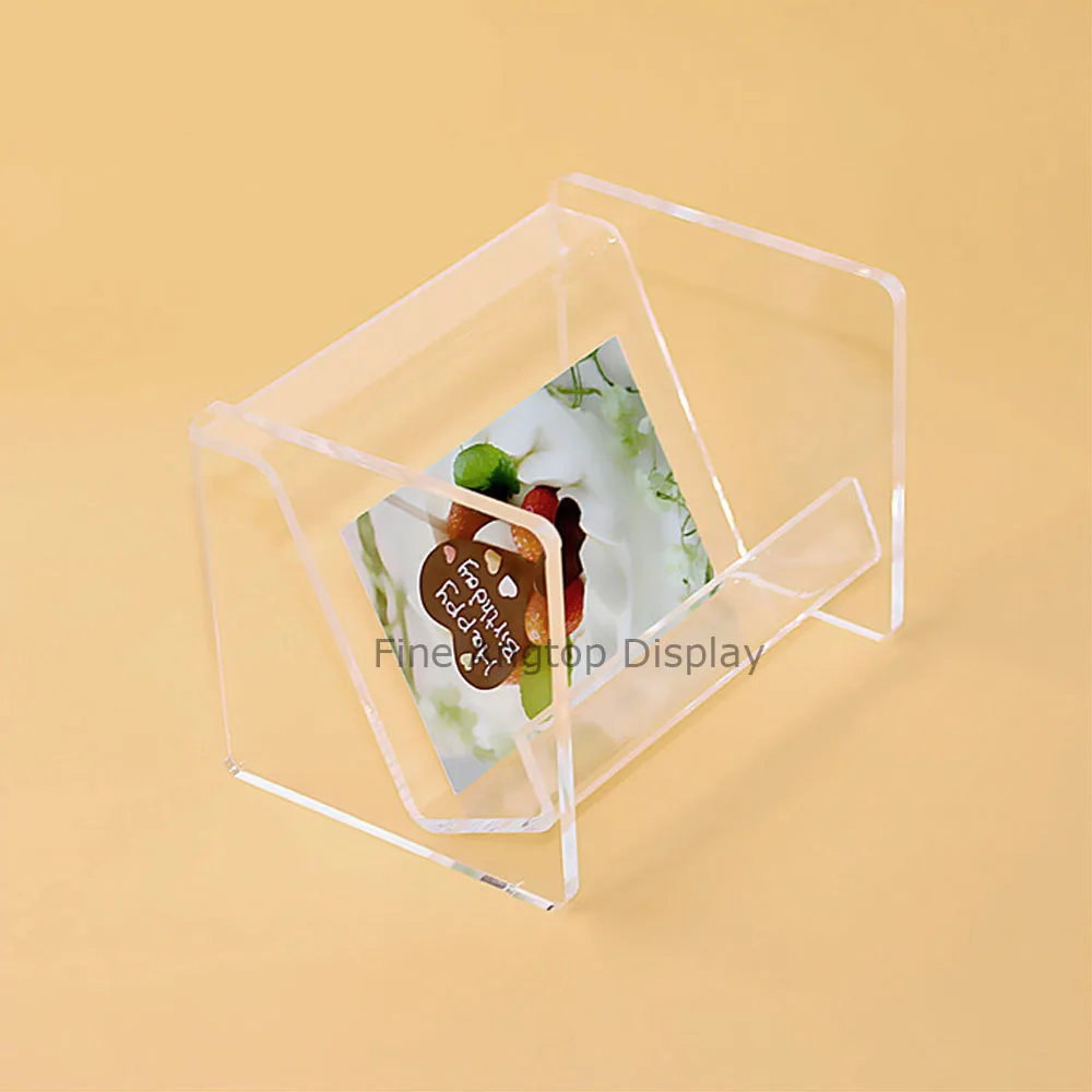 Acrylic Countertop Display Jewelry Storage Rack Gift Card Holder Box a5 acrylic price tag strong magnetic swing table transparent inclined table card commodity price display card crystal billboard