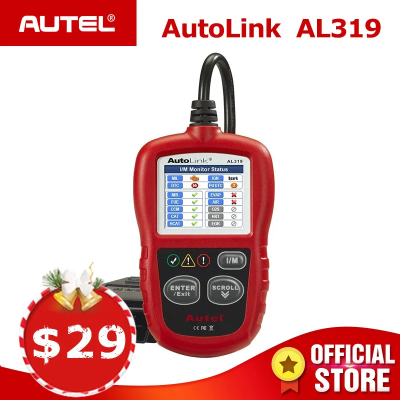 Autel AutoLink AL319 Auto Diagnostic Tool OBD2 Code Reader autel al319 scanner automotriz read and erase code PK elm327 ML319 Autel AutoLink AL319 Auto Diagnostic Tool OBD2 Code Reader autel al319 scanner automotriz read and erase code PK elm327 ML319