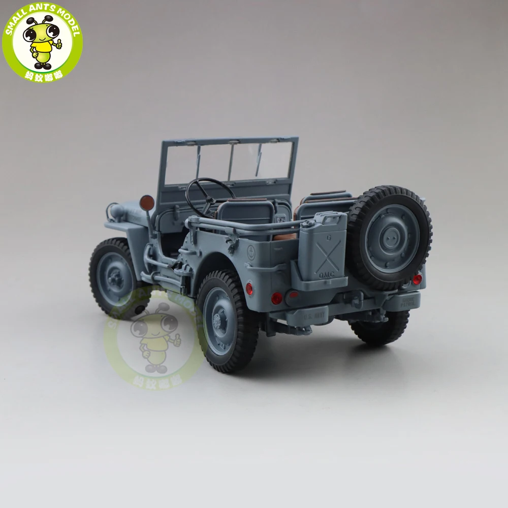 1/18 WELLY 1/4 тонн США Армейский Джип WILLYS Топ вниз литой автомобиль модель игрушки детские подарки для мальчиков девочек серый