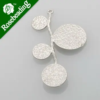 

2014 Fashion 40*22MM lovely modern charms,Charms with three holes,Matte Rhodium,for necklace/bracelet/earring,sold 10pcs/pkg