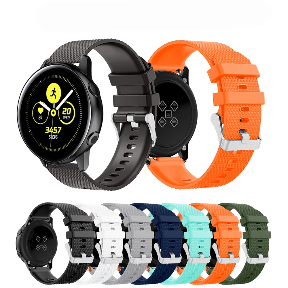 

20MM Outdoor Sport Silicone Rubber Watch Band for Samsung Galaxy Watch Active Wrist Watch for Samsung Galaxy Watch 42mm Bracelet