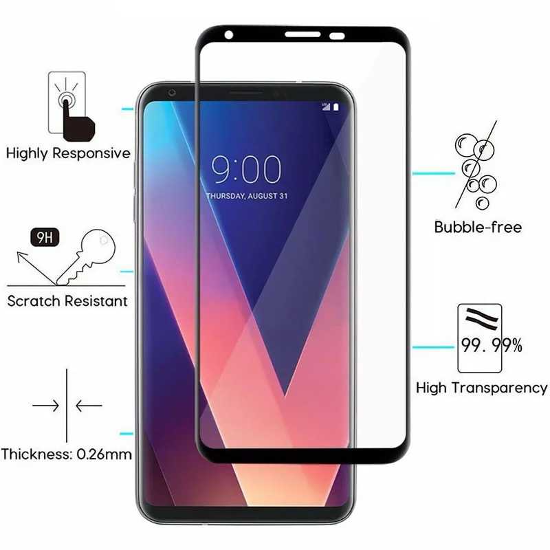 Tempered-Glass-For-LG-V30-Glass-Screen-Protector-9H-For-LG-V30-V-30-Glas-Protective