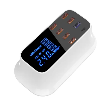 

Quick Charge 3.0 Smart USB Type C Charger Station Led Display Fast Charging Phone Tablet USB Charger For iPhone Samsung Adapter