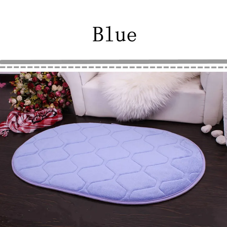 40 см X 60 см коврик для ванной стул подушка Овальный пол ковер домашний коврик 7 цветов модный абсорбирующий нескользящий молитвенный коврик - Цвет: Blue