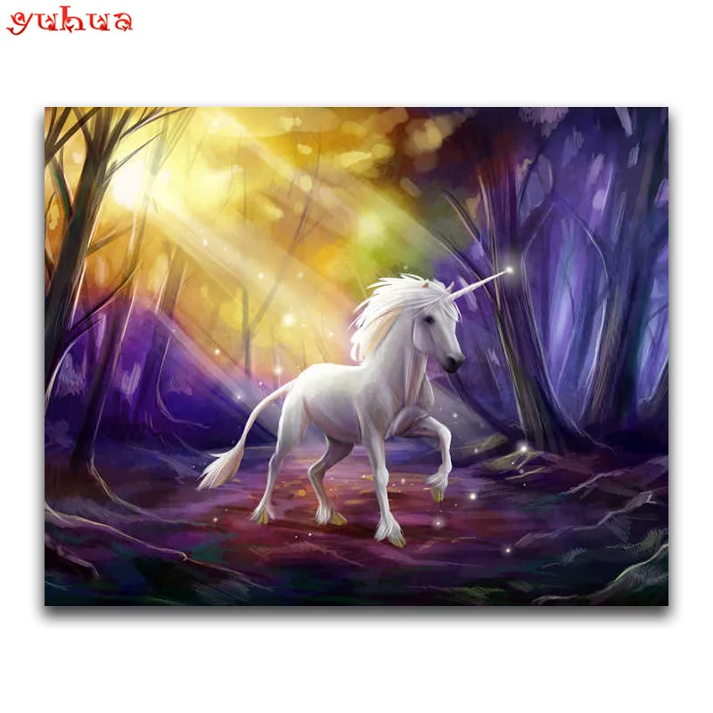 Full Square Diamond mosaic colorful 5D DIY Diamond embroidery dierlijk Unicorn Round Diamond painting Cross stitch Animal Horse_