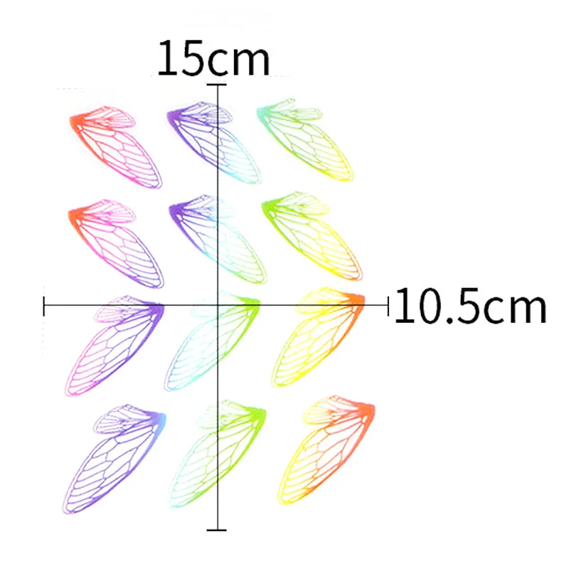 5 шт., Цикада, крылья, УФ-смола, прозрачный материал, наполнитель, эпоксидная форма, инструмент для изготовления, стикер, декоративный, подходит для сережек, ювелирных изделий, стикер для рукоделия - Цвет: 3