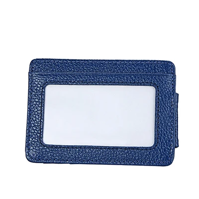 LAOSHIZI LUOSEN тонкий банк/ID/кредитной держатель для карт пояса из натуральной кожи для мужчин RFID кошелек клип магнитная визитница kartvizitlik порте carte - Цвет: Blue