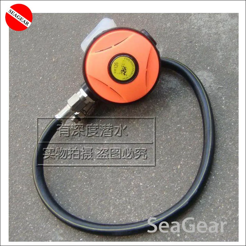 Dive SCUBA regulator low pressure second stage breath / orange color