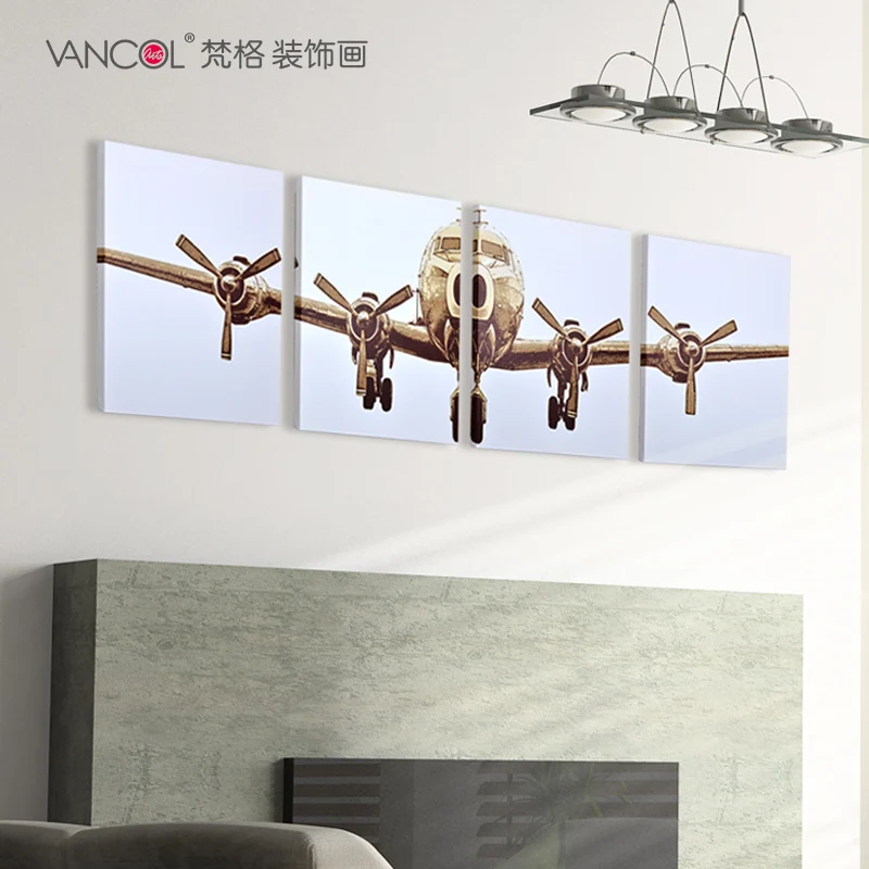 Free Shippping 4panels Plane oil canvas painting  Home  