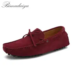 BIMUDUIYU мягкие удобные для вождения для мужчин Лоферы обувь качество бренд пояса из натуральной кожи повседневное туфли без каблуков
