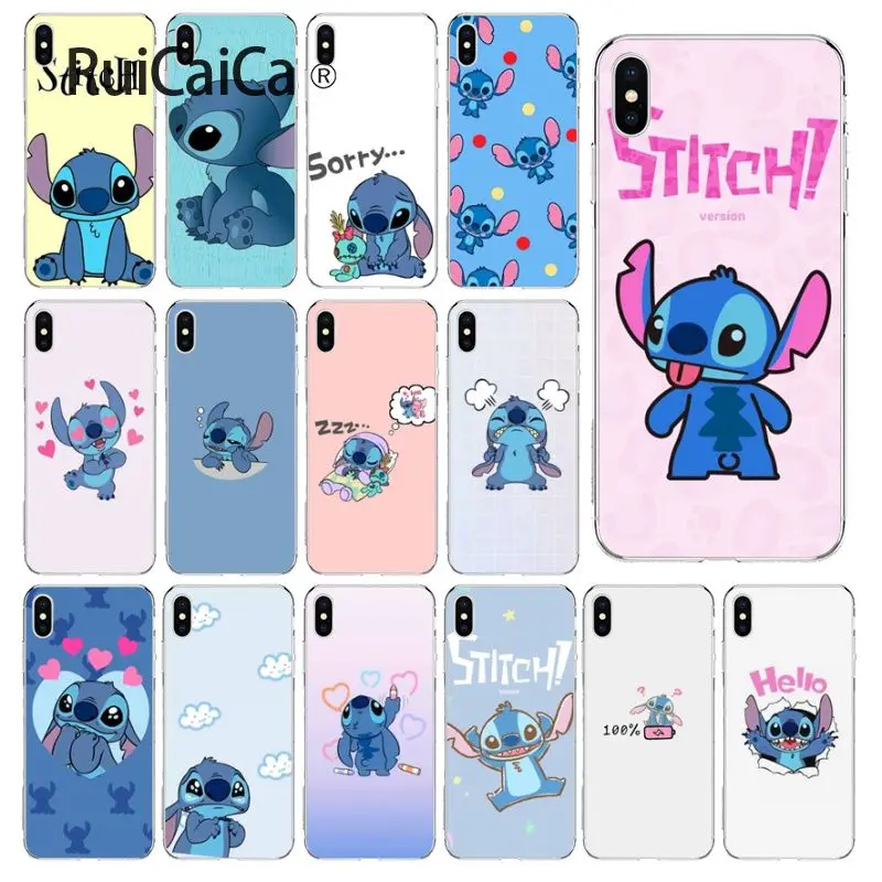 

Ruicaica cute cartoon Lilo Stitch Luxury Unique Design Phone Cover for iPhone 6S 6plus 7 7plus 8 8Plus X Xs MAX 5 5S XR