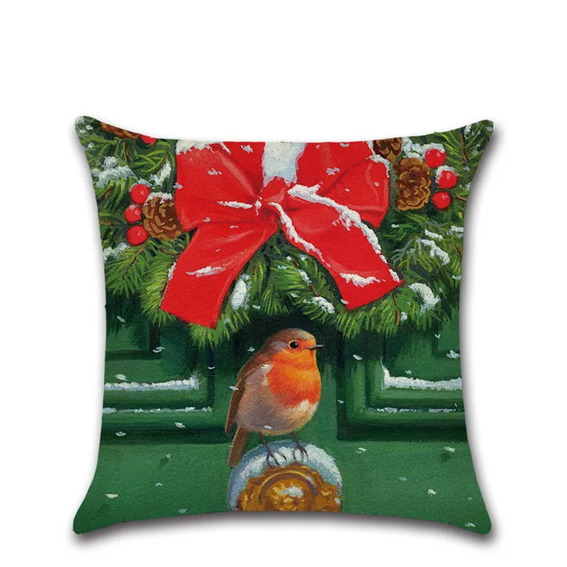 

Christmas Decoration for Home Cushion Cover cartoon snowman Santa Claus dog gift kids friend sofa seat Happy new year Pillowcase