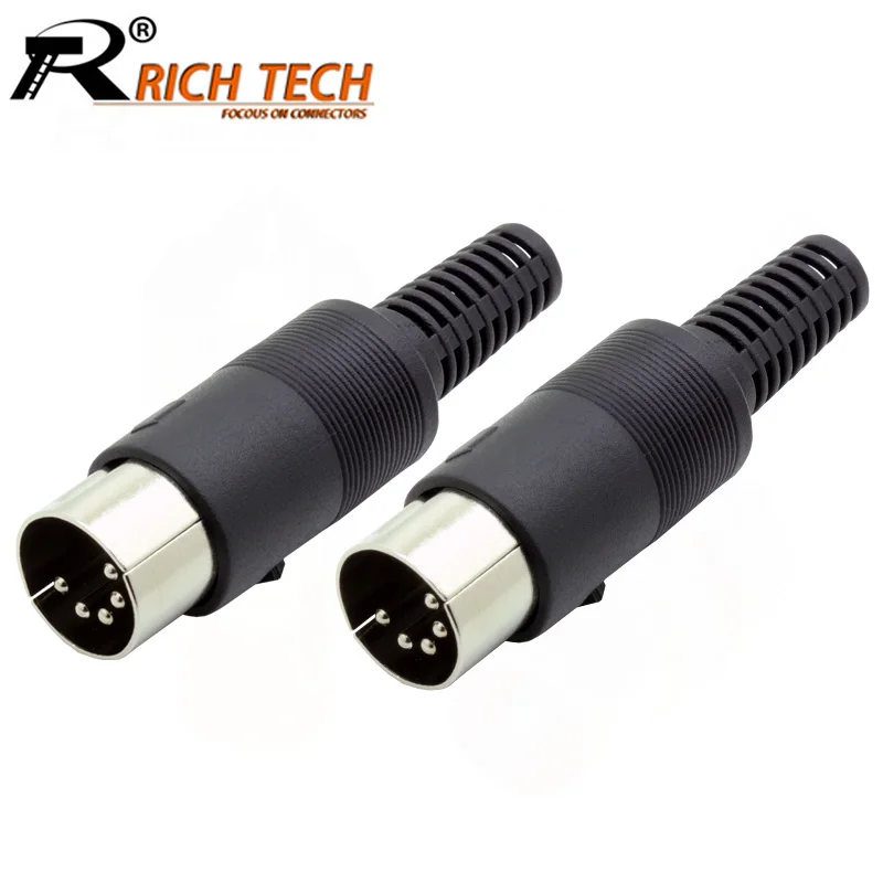 10pcs/lot 5 Pin DIN Male Connector 5 Pin DIN Plug Jack with Plastic Handle Keyboard Cable