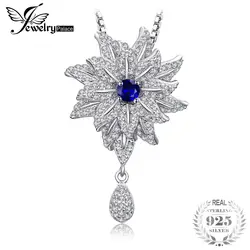 JewelryPalace цветы создан синий шпинель кубического циркония Проложить подвеска стерлингового серебра 925 подарки для Для женщин не включает